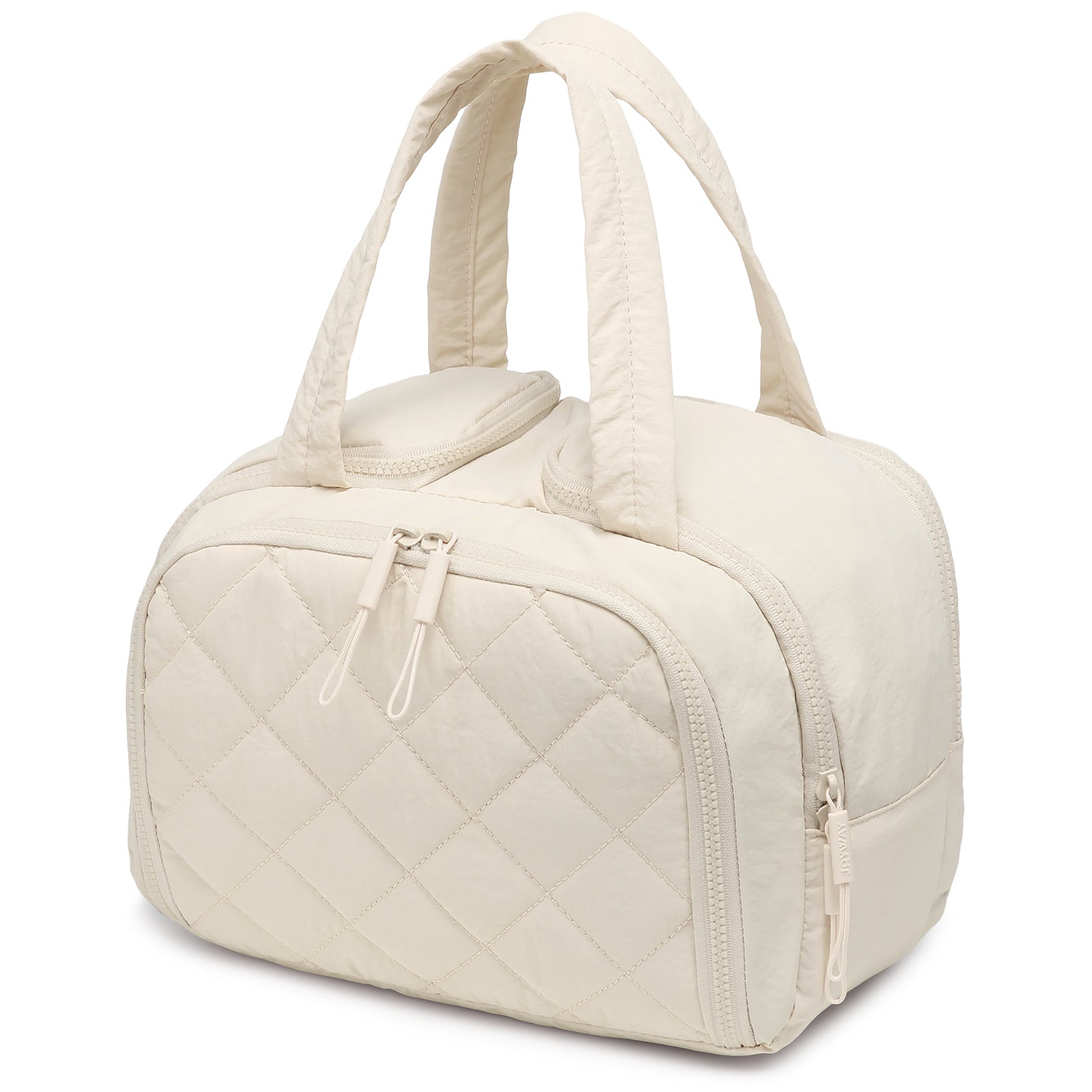 Travel toiletry bag, lightweight, large capacity, expandable, designed for women, fluffy cosmetic bag with handle, suitable for storing accessories, essentials and toiletries.