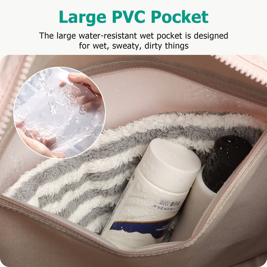 Women's travel handbag, gym bag, with waterproof pockets, carry-on, weekend travel bag, waterproof, sports and gym bag, suitable for sports and fitness