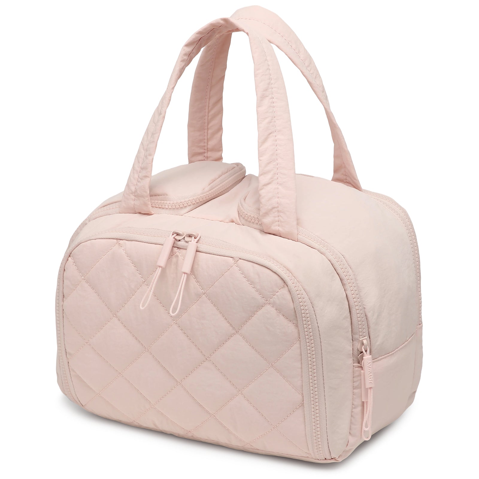 Travel toiletry bag, lightweight, large capacity, expandable, designed for women, fluffy cosmetic bag with handle, suitable for storing accessories, essentials and toiletries.